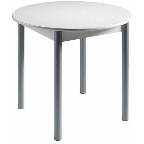 Mesa de cocina extensible tipo libro Fátima acabado blanco, 90/120 x 90 x 75.5 cm (largo x acho x alto) Color BLANCO