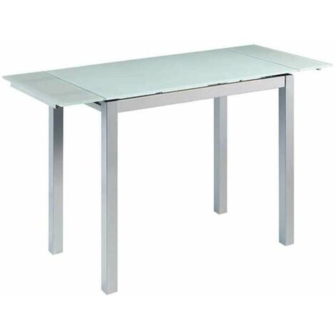 Mesa de cocina extensible Triana acabado blanco, 100/140cm (largo) x 60cm (ancho) x 76cm (fondo)