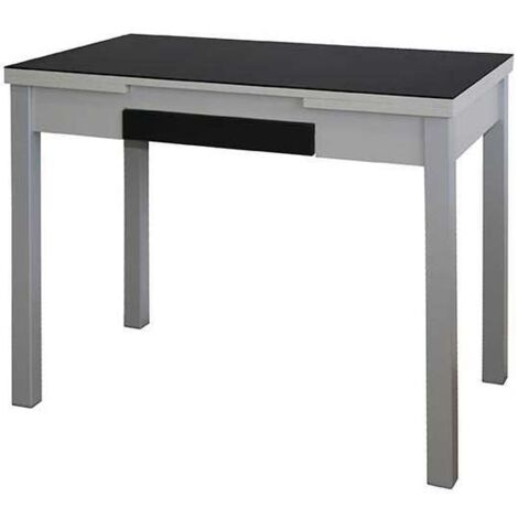 Mesa de cocina extensible Victoria acabado negro, 100/160 X 60 X 76 cm (largo x ancho x alto)