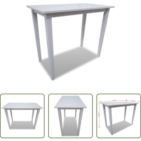 Mesa de cocina -  Mesa alta de madera blanca