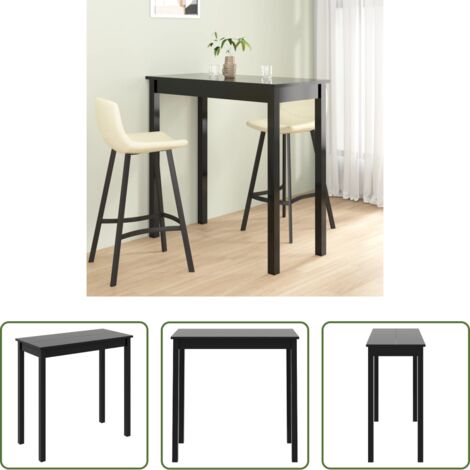 Mesa de cocina -  Mesa alta negra de MDF 115x55x107 cm