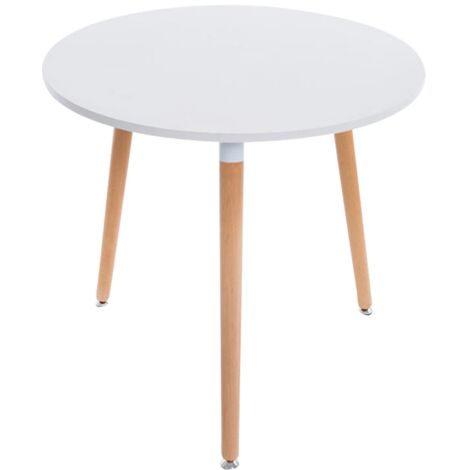Mesa de cocina mesa auxiliar redonda 3 patas en madera clara Ø80 cm TAB10010