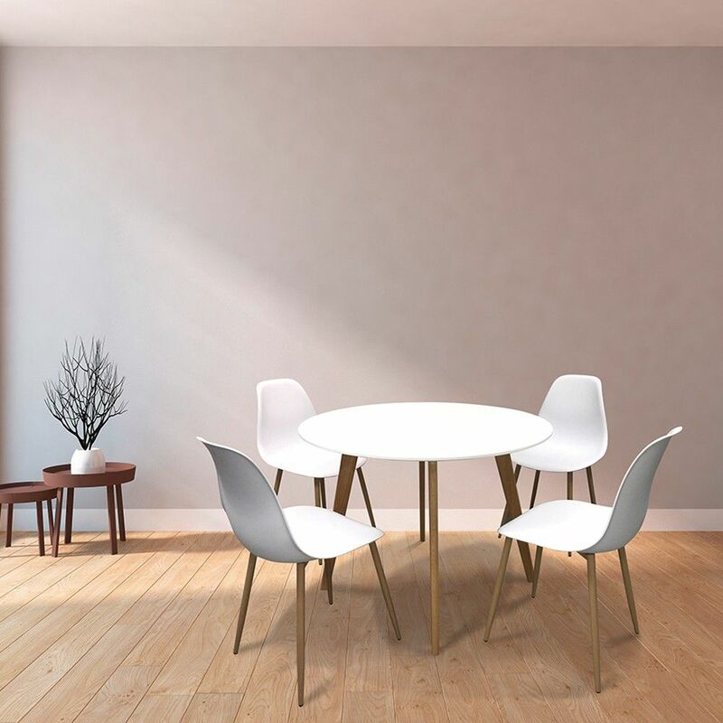 

Mesa de cocina redonda Amaya blanca