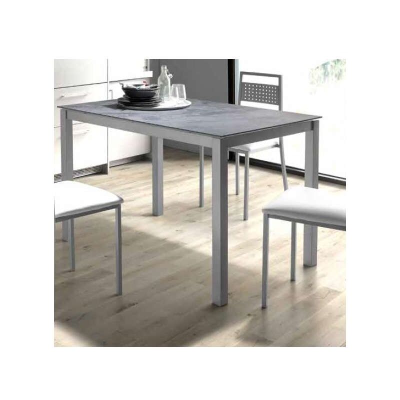 

Mesa de cocina tapa ceramica estructura gris 75 cm(alto)100 cm(ancho)18-70 cm(largo)