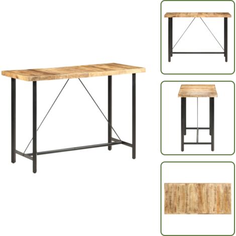 Mesa de cocina - vidaXL Mesa de bar madera maciza de mango rugosa 150x70x107 cm - Mesa alta