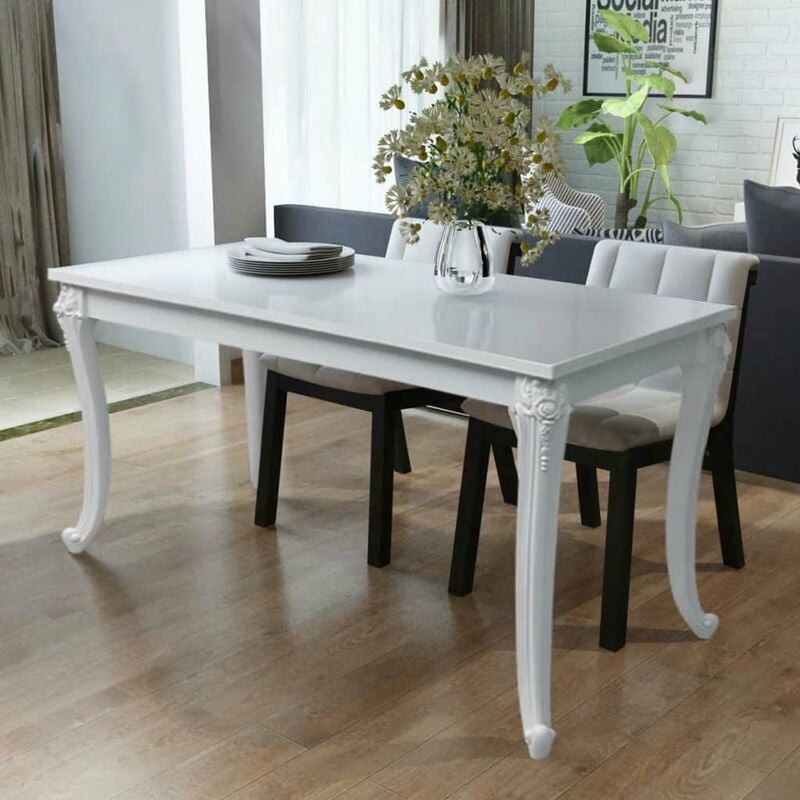 

Mesa de comedor 116x66x76 cm blanco brillante