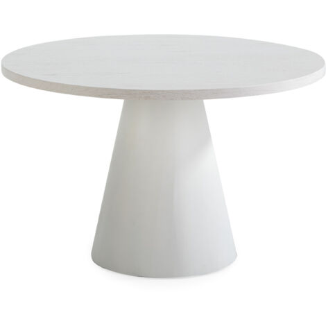 Mesa De Comedor 120X120X75 Madera/Metal Blanco