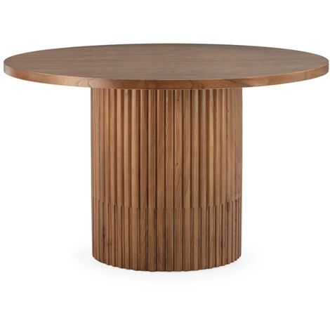Mesa De Comedor 120X120X76 Madera Color Marron Miel