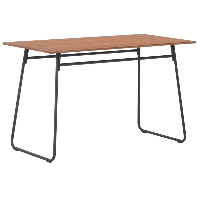

Mesa de comedor 120x60x73cm madera contrachapada y acero marrón