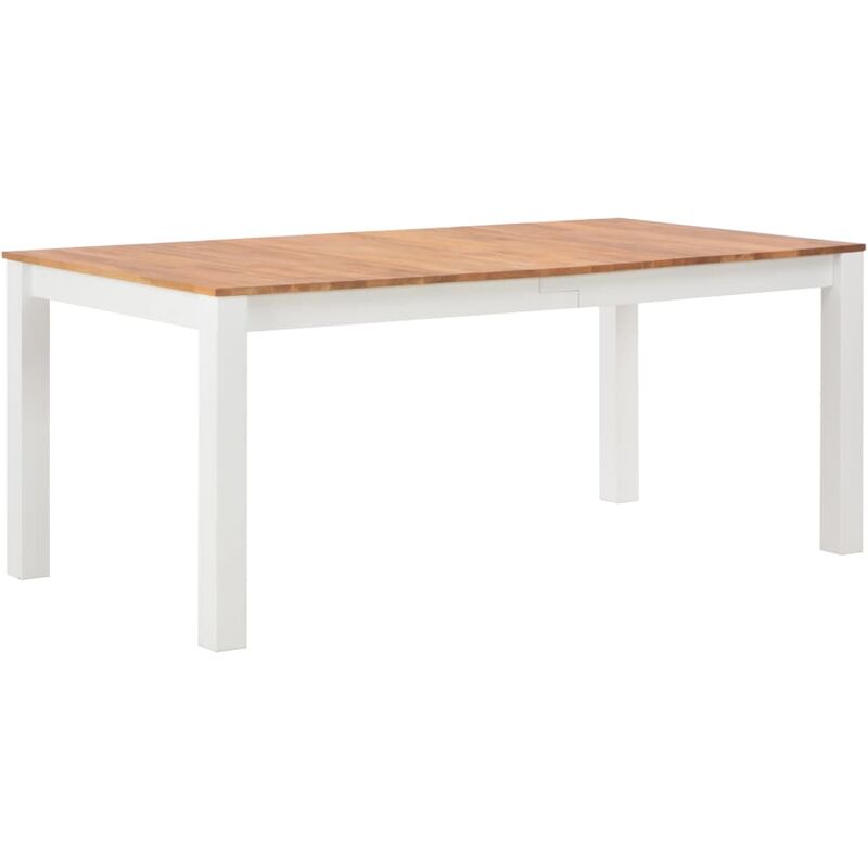 

vidaXL Madera Maciza de Roble Mesa de Comedor 180x90x74 cm Blanco - Blanco