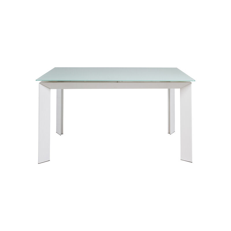 

Rogal - Mesa de comedor (140 x 90 x 76 cm) cristal mdf blanco