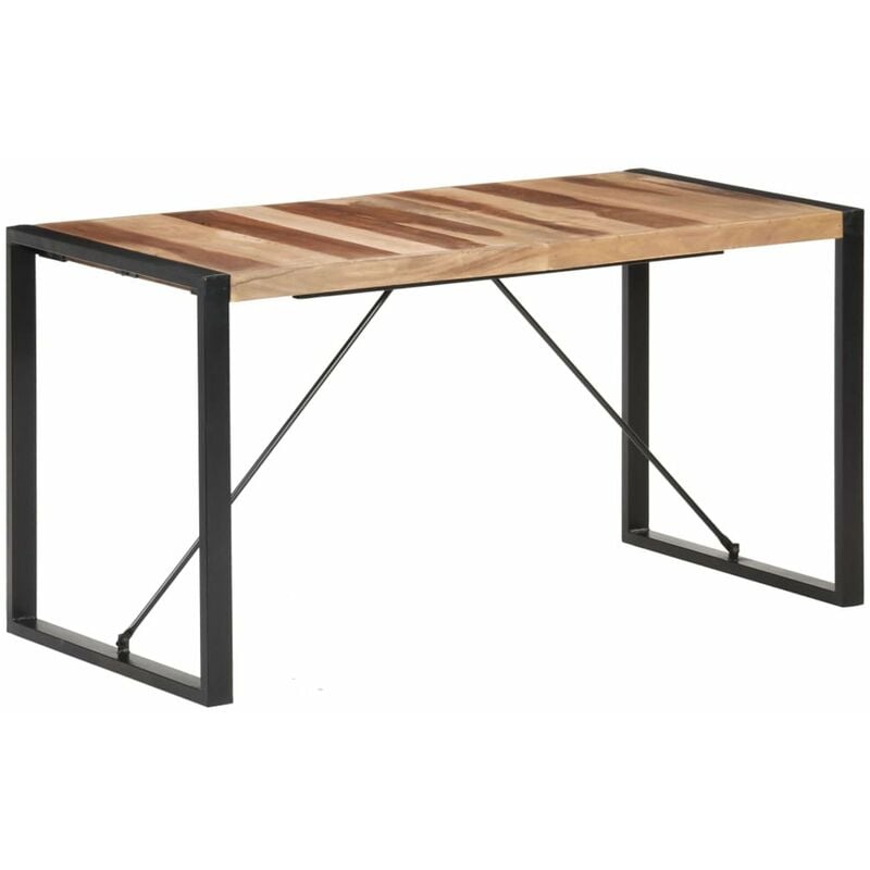 

Happyshopping - Mesa de comedor 140x70x75 cm madera maciza acabado de sheesham