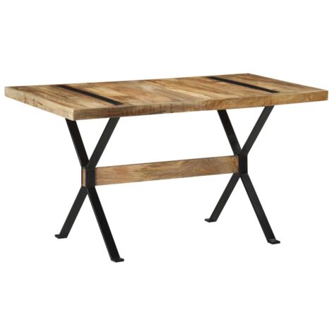 Mesa de comedor 140x70x76 cm Madera de manguera rugosa - 303109