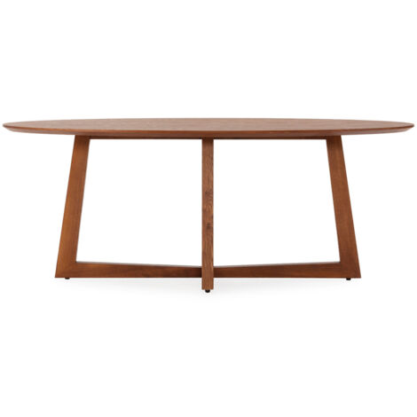 Mesa De Comedor 200X100X75 Mdf Chapa Fresno Color Marron
