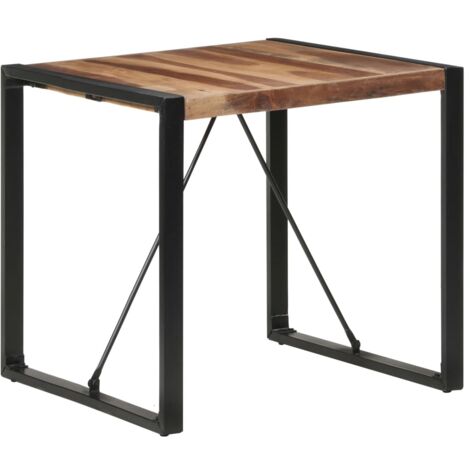 Mesa de comedor 80x80x75 cm de madera maciza con acabado sheesham