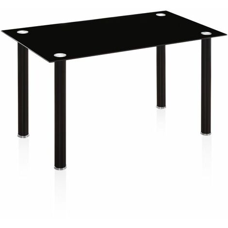 Mesa de comedor Ake Cristal negro - Cromo 80cm (ancho) x 75cm (alto)