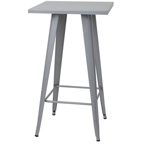 Mesa de comedor alta de estilo industrial en metal gris TAB04007