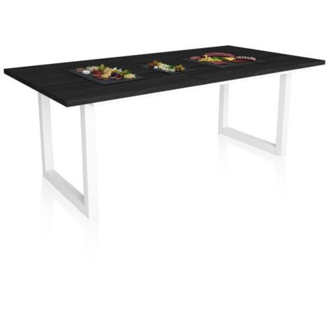 Mesa de comedor Altea 200 Negro Blanco 90cm (ancho) x 75cm (alto)