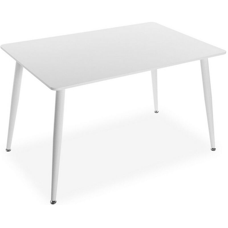 

Rogal - Mesa de comedor anika blanco metal madera mdf (80 x 75 x 120 cm)