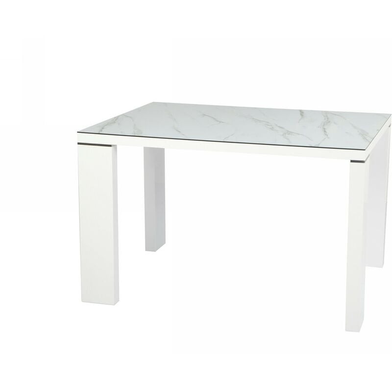 

Mesa ROYAL, lacada blanca, cristal ceramico, 120 x 90 cms
