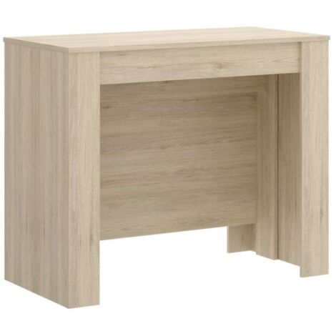 Mesa de comedor Bailen multifunción extensible en madera natural de 77 cm(alto), 54-101-147-194-240 cm(ancho), 90 cm(largo)