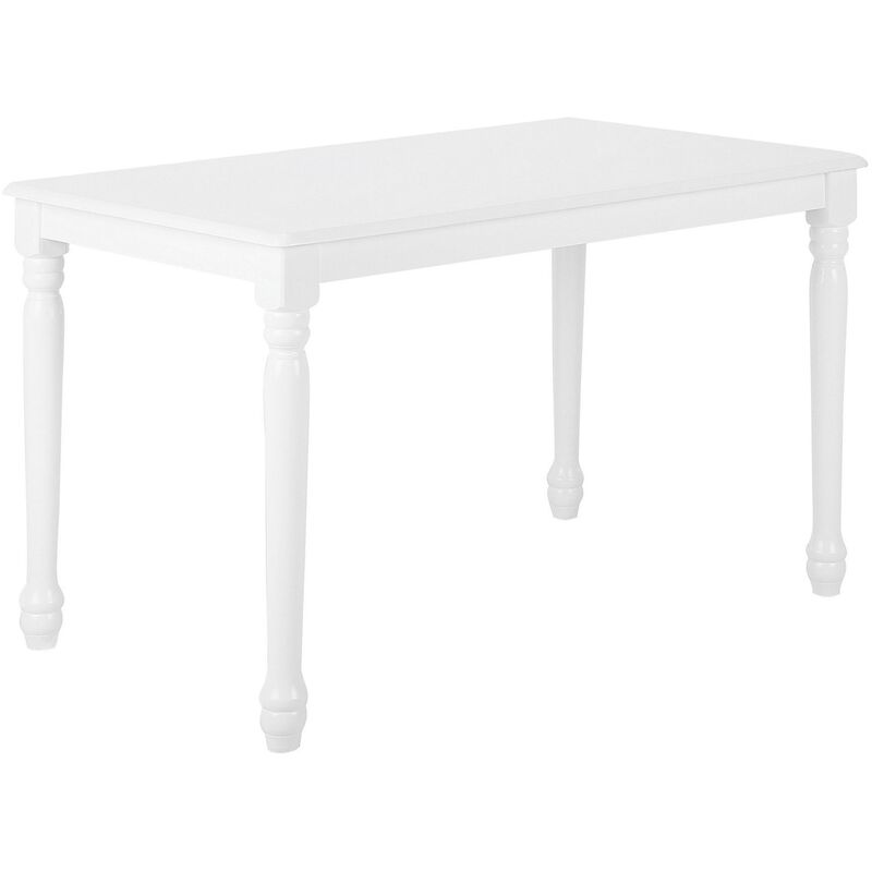 Beliani - Mesa de comedor blanco 120 x 75 cm madera de caucho vintage retro Cary