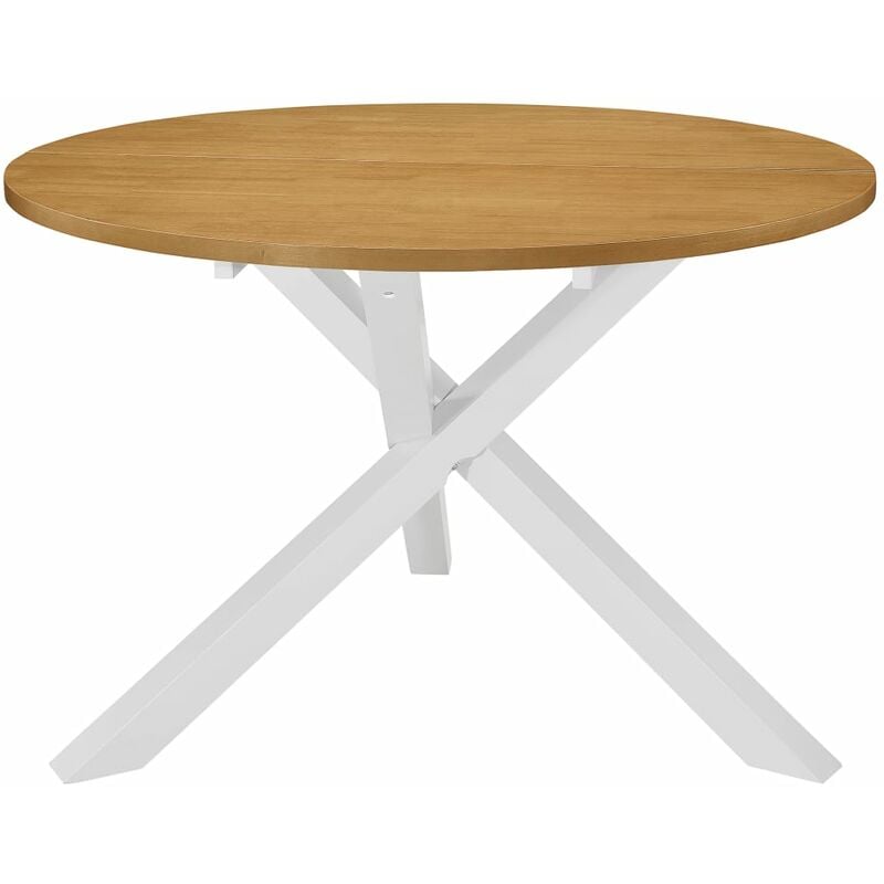 

vidaXL Mesa de Comedor 120x75 cm MDF Blanco y Marrón - Blanco