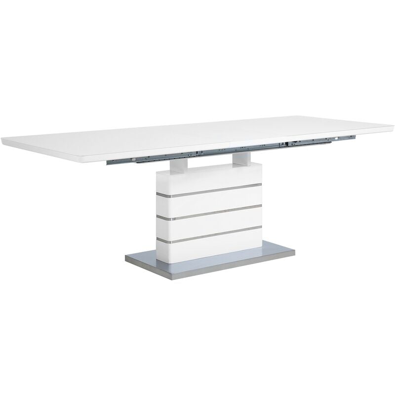 

Beliani - Mesa de comedor blanca de acero 180/220x90 cm HAMLER