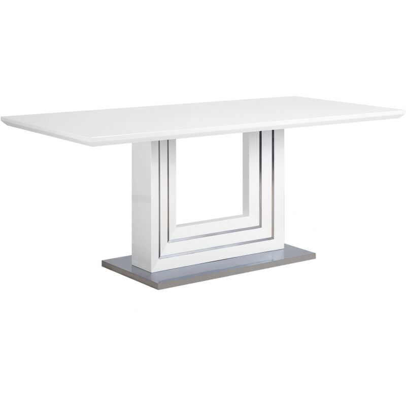

Beliani - Mesa de comedor blanca de acero 180x90 cm KALONA
