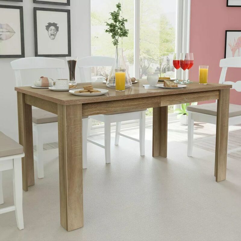 

BHD - Mesa de comedor color roble 140x80x75 cm