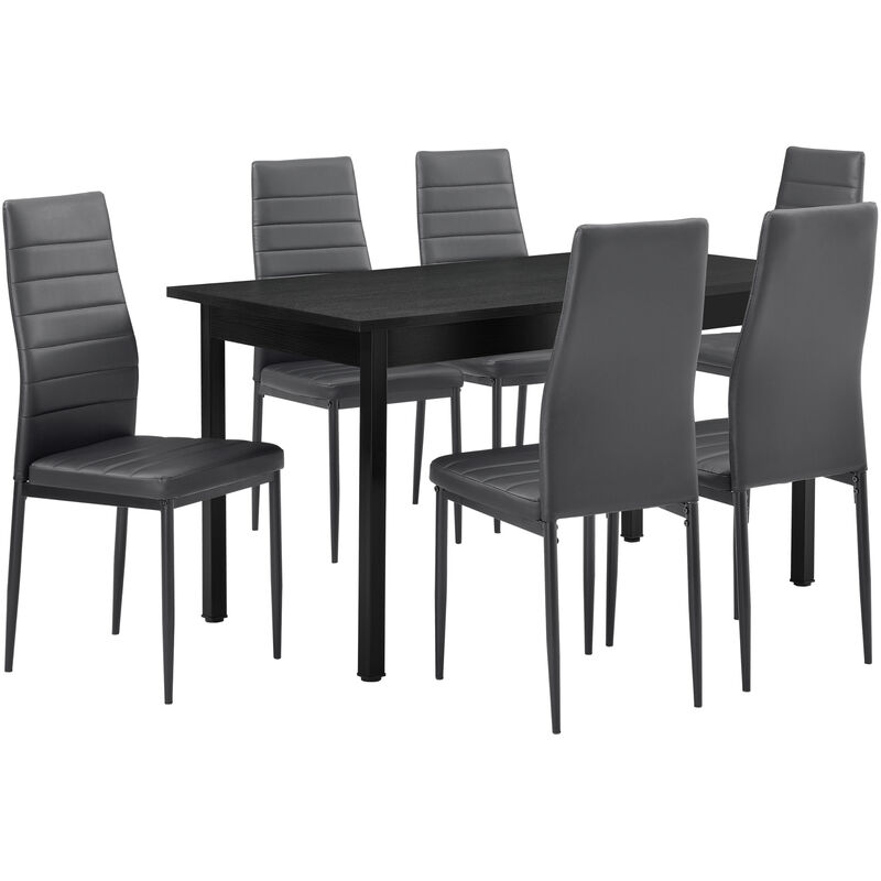 

Mesa de comedor con sillas negro / gris