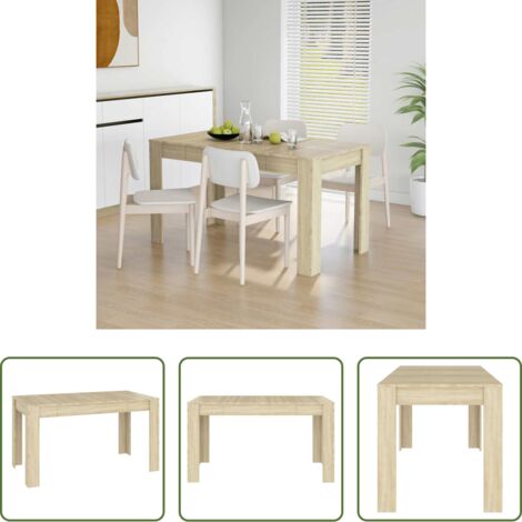 Mesa de comedor contrachapada -  Mesa de comedor contrachapada color roble sonoma 140x74,5x76 cm