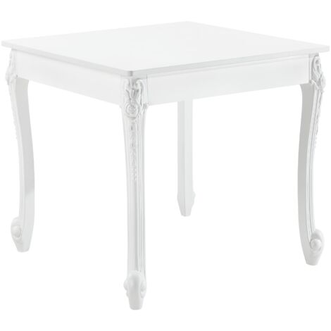 Mesa de comedor cuadrada de diseño elegante para 2 personas plástico MDF 80 x 80 x 76 cm blanco 030006260
