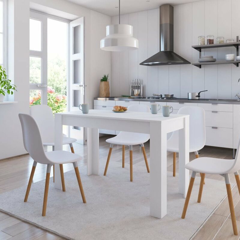 

Mesa de comedor de aglomerado blanco 120x60x76 cm