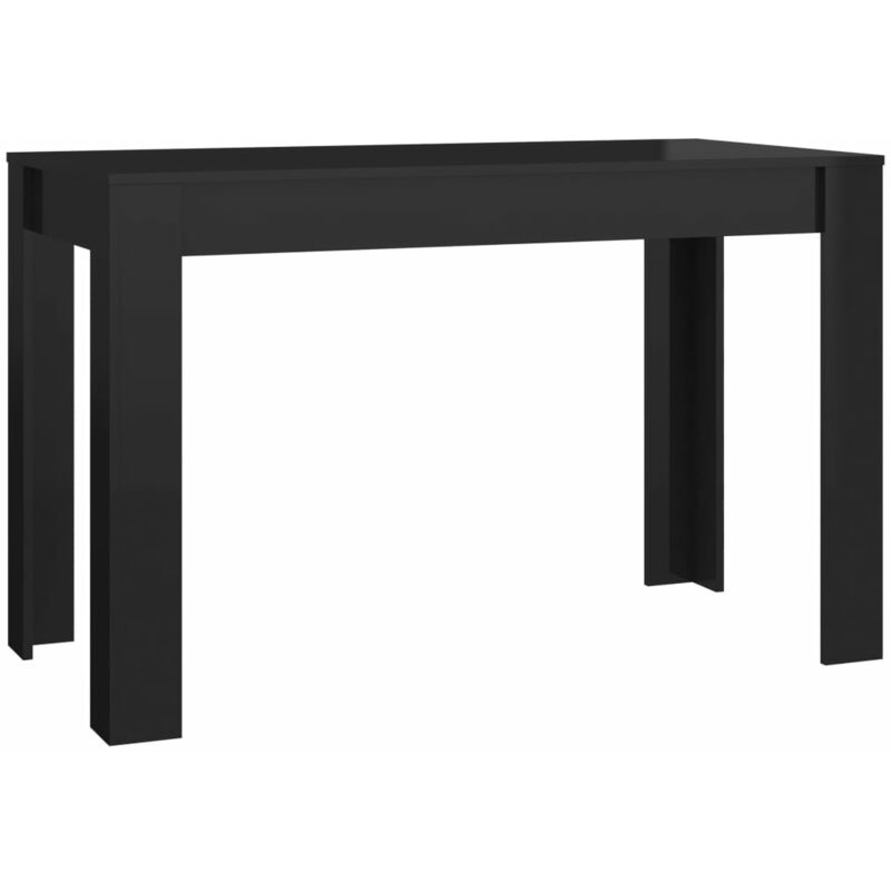 

vidaXL Mesa de Comedor de Aglomerado 120x60x76 cm Negro Brillante - Negro