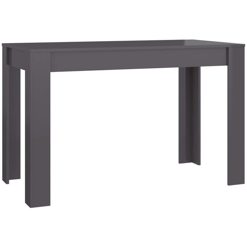 

vidaXL Mesa de Comedor de Aglomerado 120x60x76 cm Gris Brillante - Gris