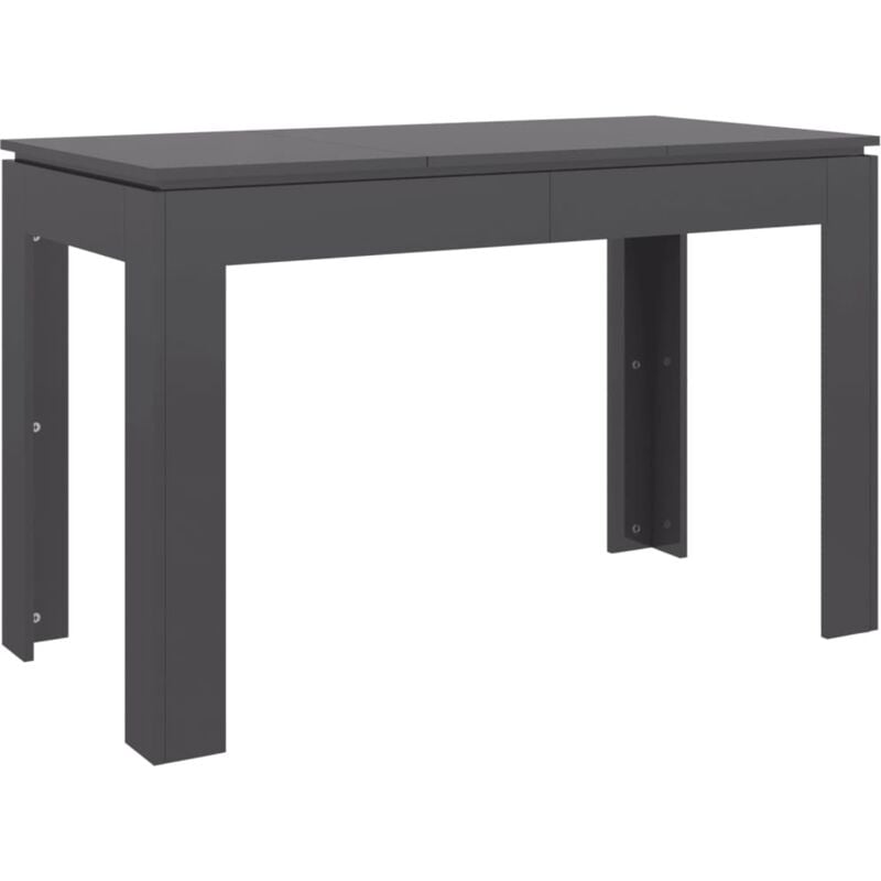 

vidaXL Mesa de Comedor de Aglomerado 120x60x76 cm Gris Brillante - Gris
