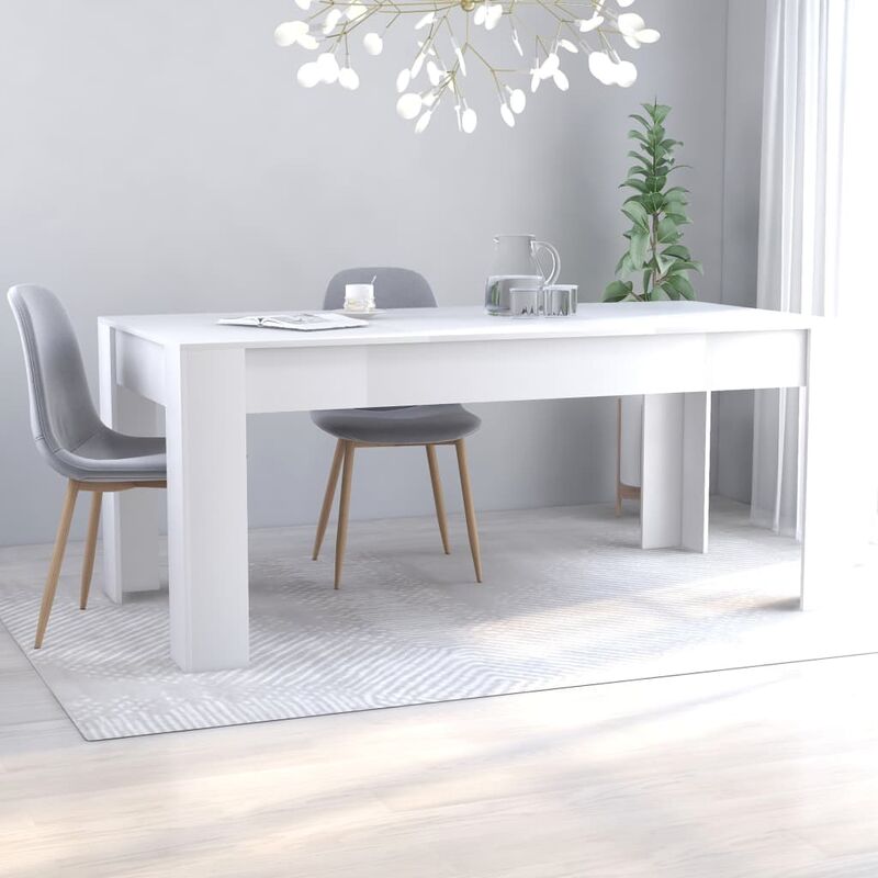 

Mesa de comedor de aglomerado blanco 180x90x76 cm