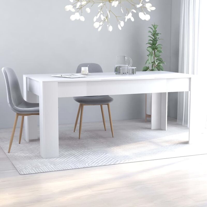 

Mesa de comedor de aglomerado blanco 180x90x76 cm - Blanco