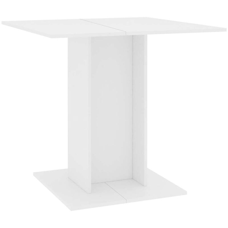 

vidaXL Mesa de Comedor de Aglomerado 80x80x75 cm Blanco - Blanco