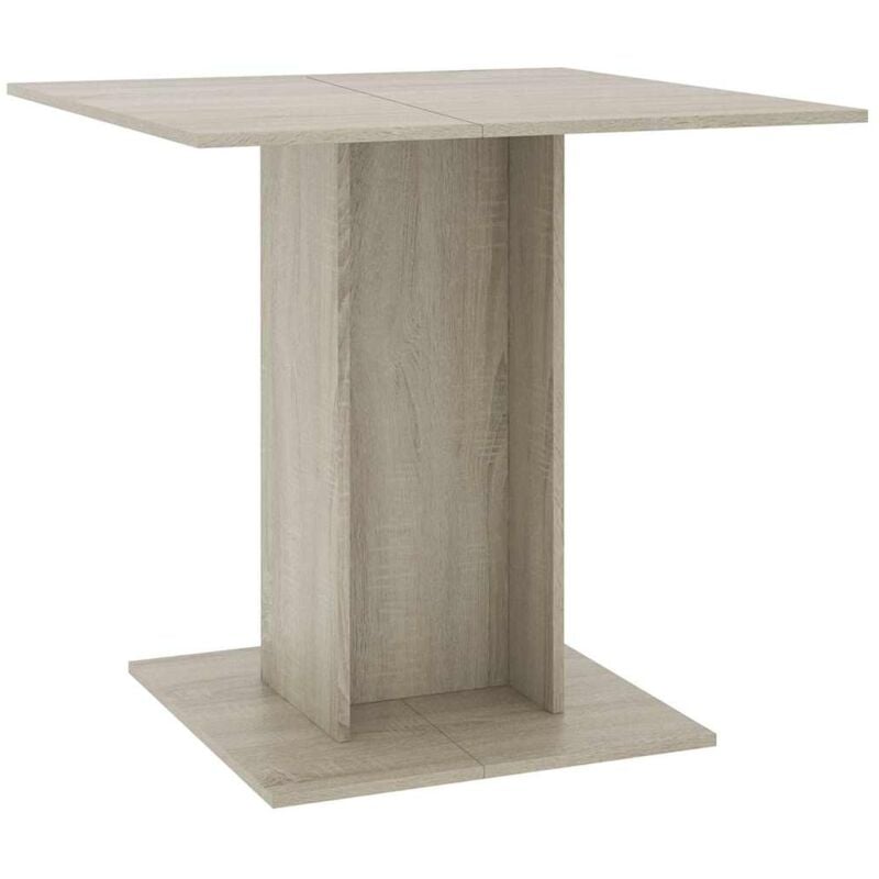 

vidaXL Mesa de Comedor de Aglomerado 80x80x75 cm Color Roble Sonoma - Marrón