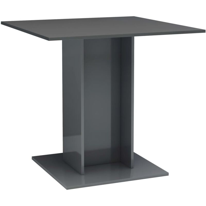 

vidaXL Mesa de Comedor de Aglomerado 80x80x75 cm Gris Brillante - Gris