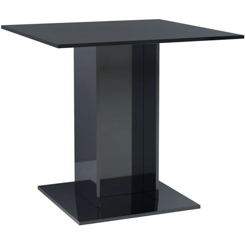 

vidaXL Mesa de Comedor de Aglomerado 80x80x75 cm Negro Brillante - Negro