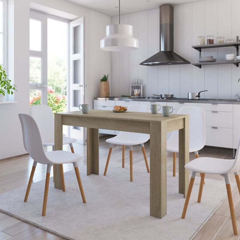 

Mesa de comedor de aglomerado color roble Sonoma 120x60x76 cm - Marrón
