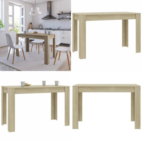 Mesa de comedor de aglomerado color roble Sonoma 120x60x76 cm - Mesa de comedor de aglomerado - Mesa de comedor roble