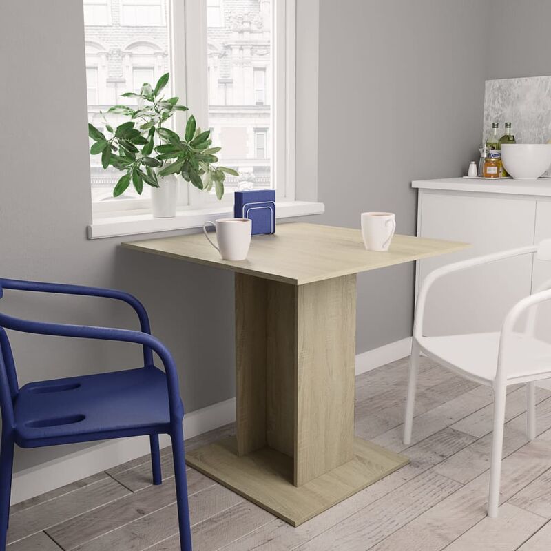 

Mesa de comedor de aglomerado color roble Sonoma 80x80x75 cm