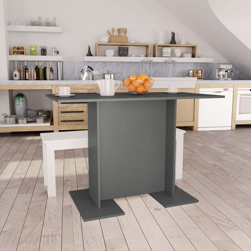 

Mesa de comedor de aglomerado gris 110x60x75 cm