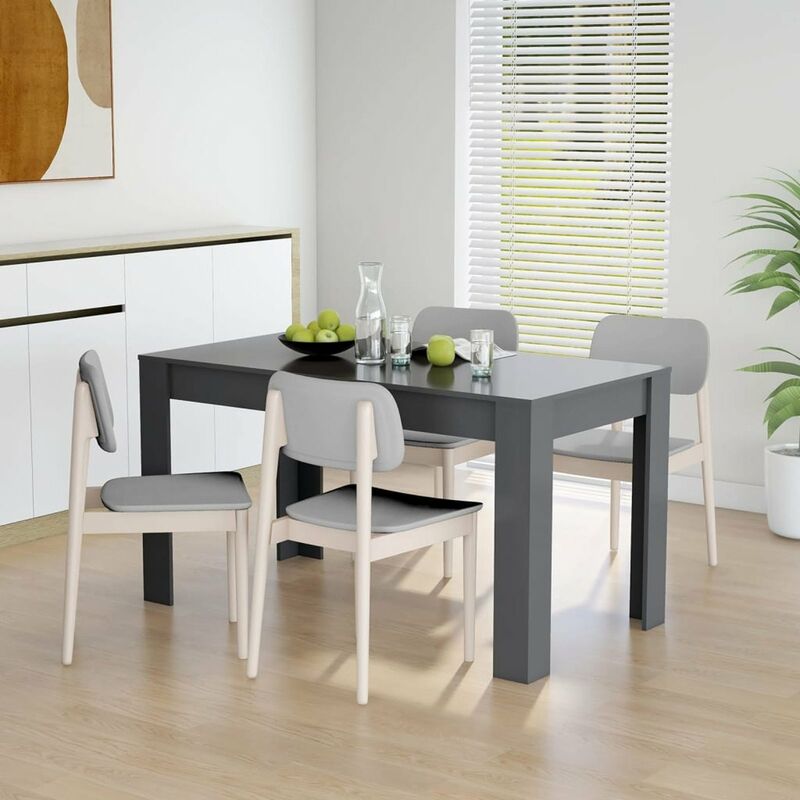 

Mesa de comedor de aglomerado gris 140x74,5x76 cm