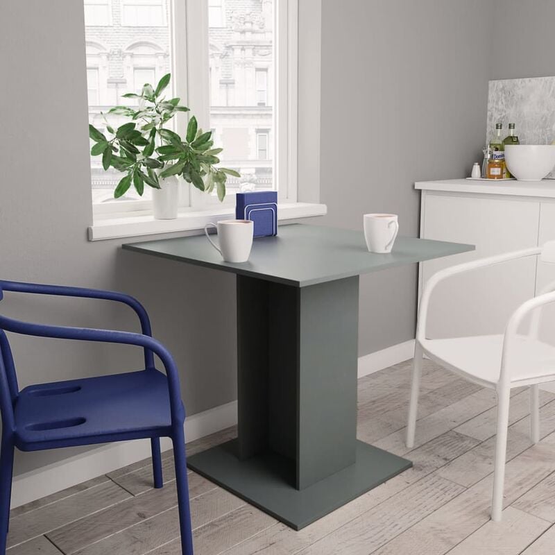 

Happyshopping - Mesa de comedor de aglomerado gris 80x80x75 cm