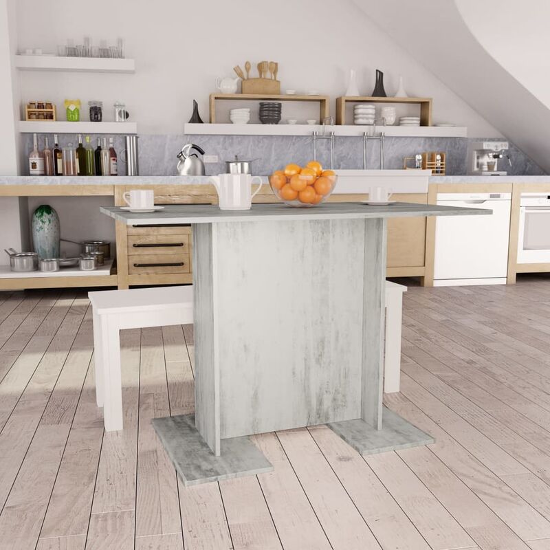 

Mesa de comedor de aglomerado gris hormigon 110x60x75 cm